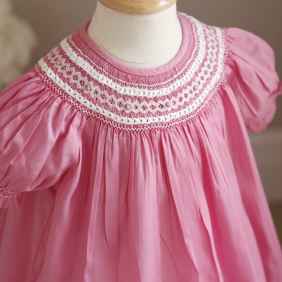 Strasburg Dress Smocked Pink Bishop Girls Special Occasion Limited Edition NWT - Picture 2 of 5